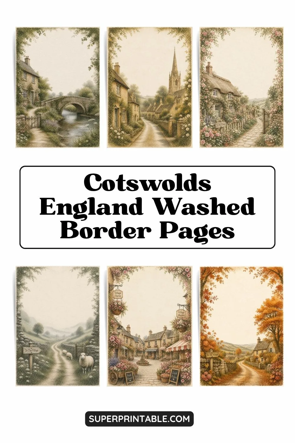 Cotswolds England Washed Border Pages Pinterest Image