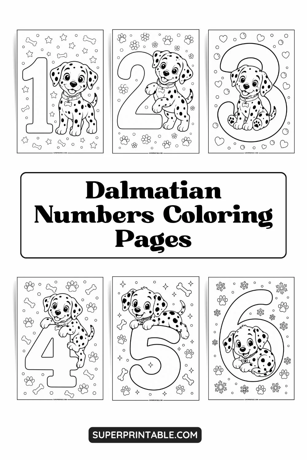 Dalmatian Numbers Coloring Pages Pinterest Image