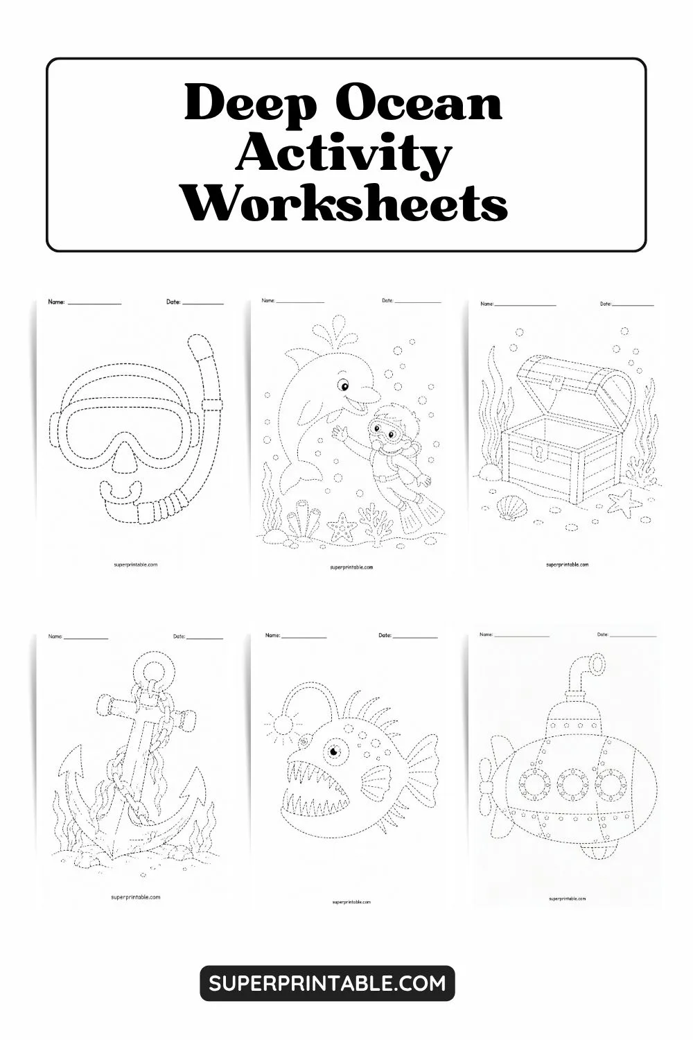 Deep Ocean Activity Worksheets Pinterest Image