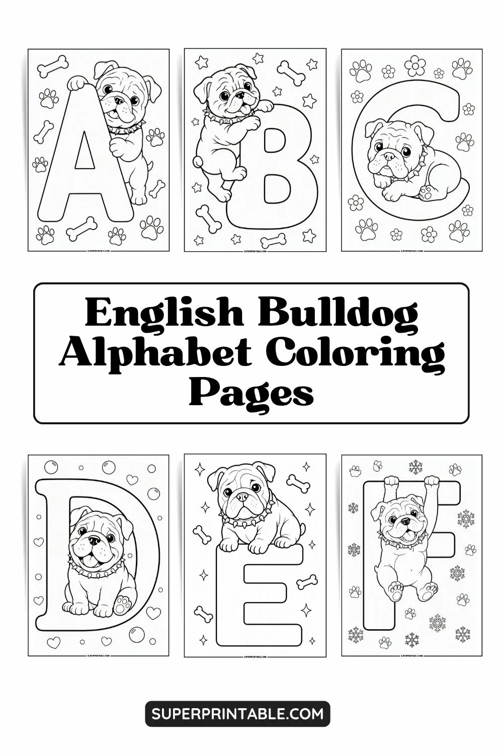 English Bulldog Alphabet Coloring Pages Pinterest Image