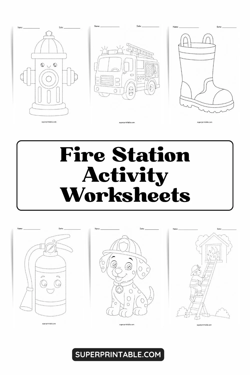 Fire Station Activity Worksheets Pinterest Image
