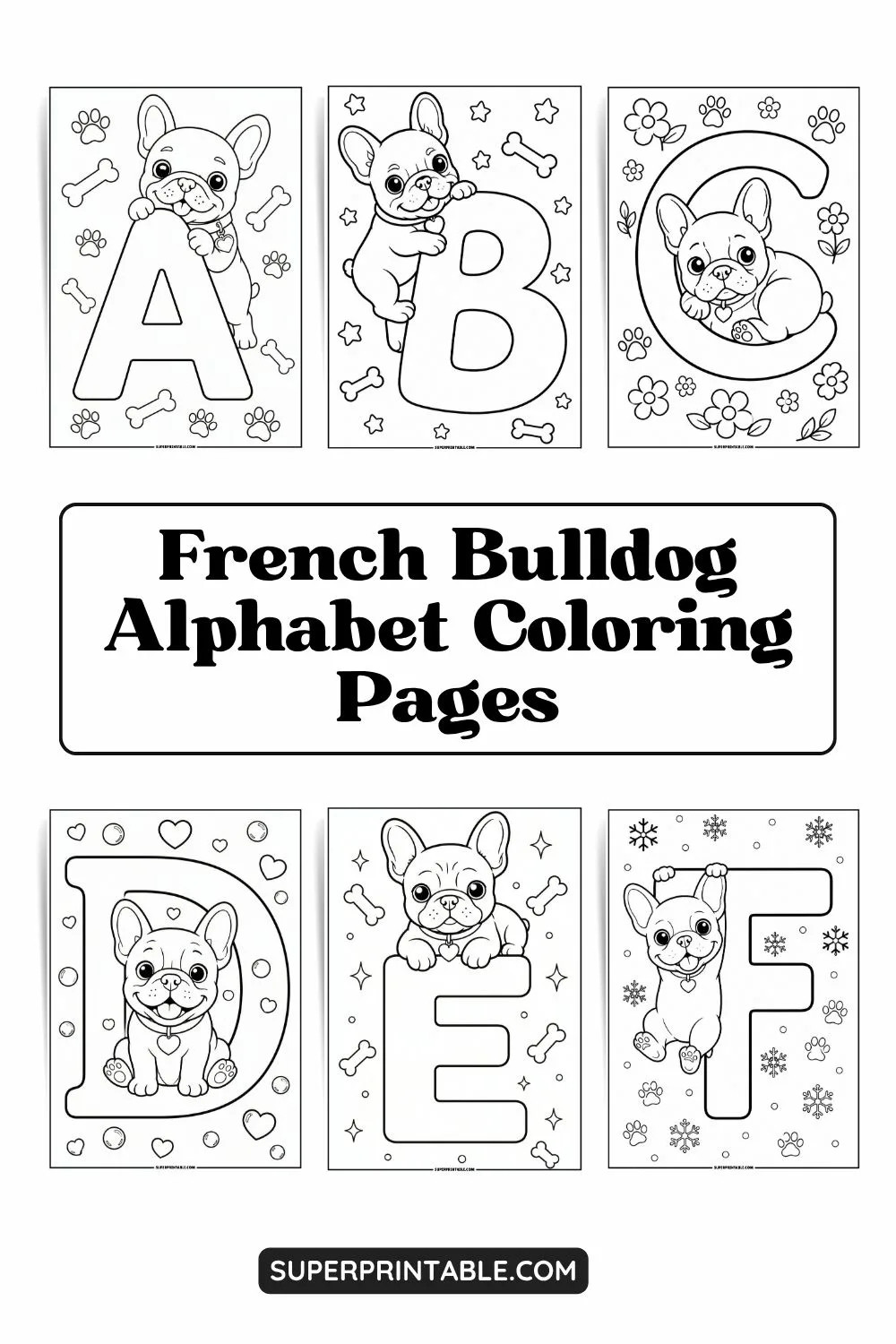 French Bulldog Alphabet Coloring Pages Pinterest Image