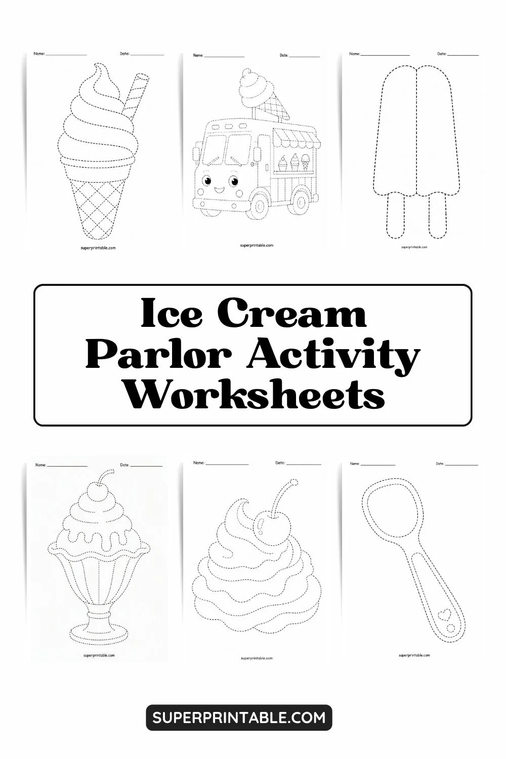 Ice Cream Parlor Activity Worksheets Pinterest Image