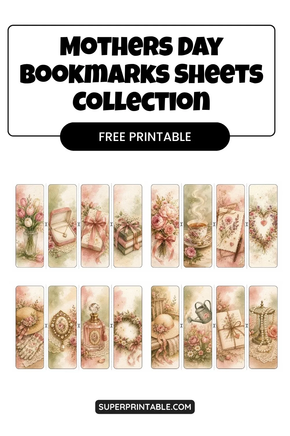 Mothers Day Bookmarks Sheets Collection Pinterest Image
