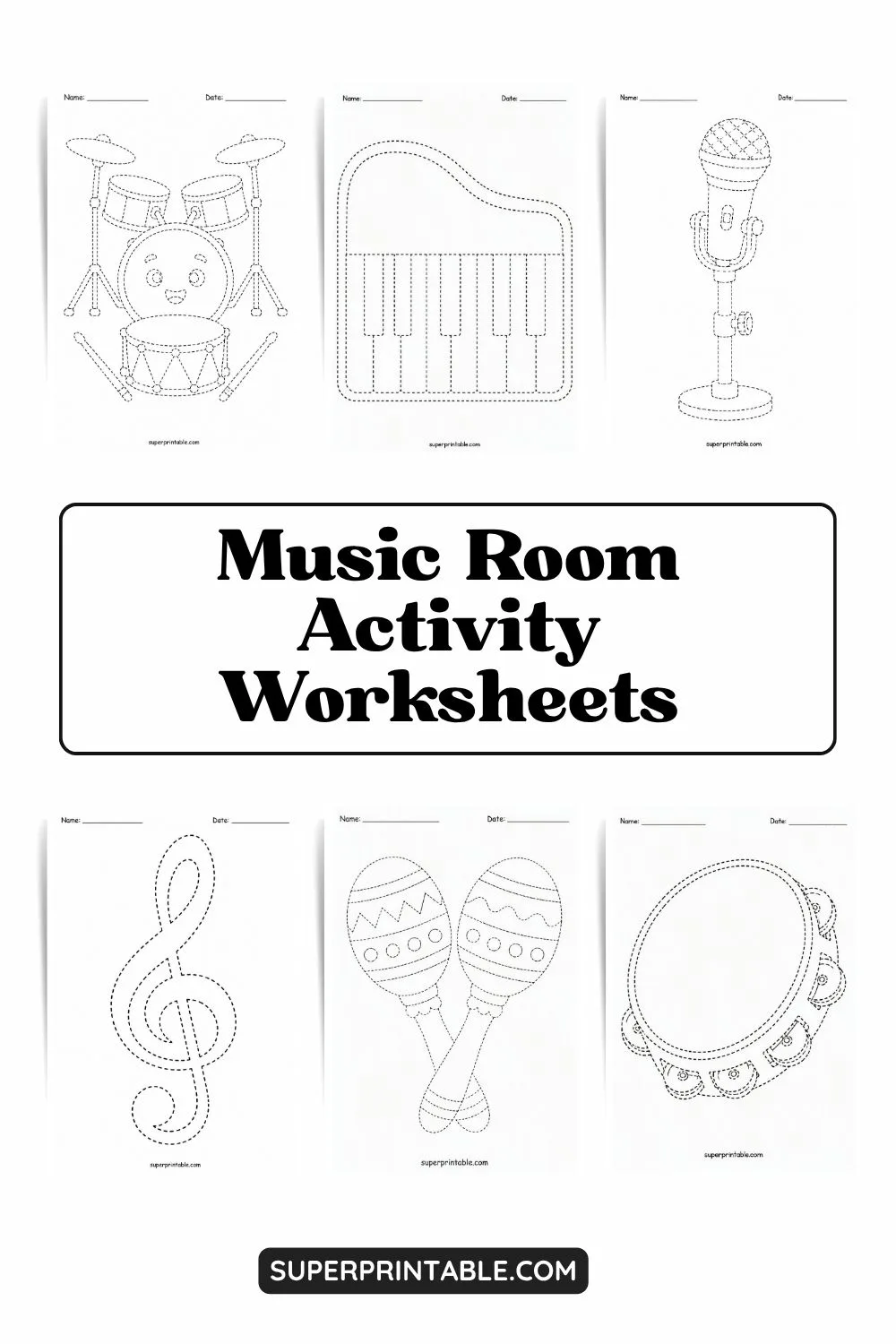 Music Room Activity Worksheets Pinterest Image