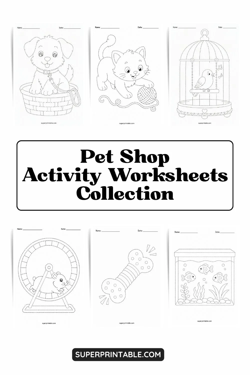 Pet Shop Activity Worksheets Pinterest Image