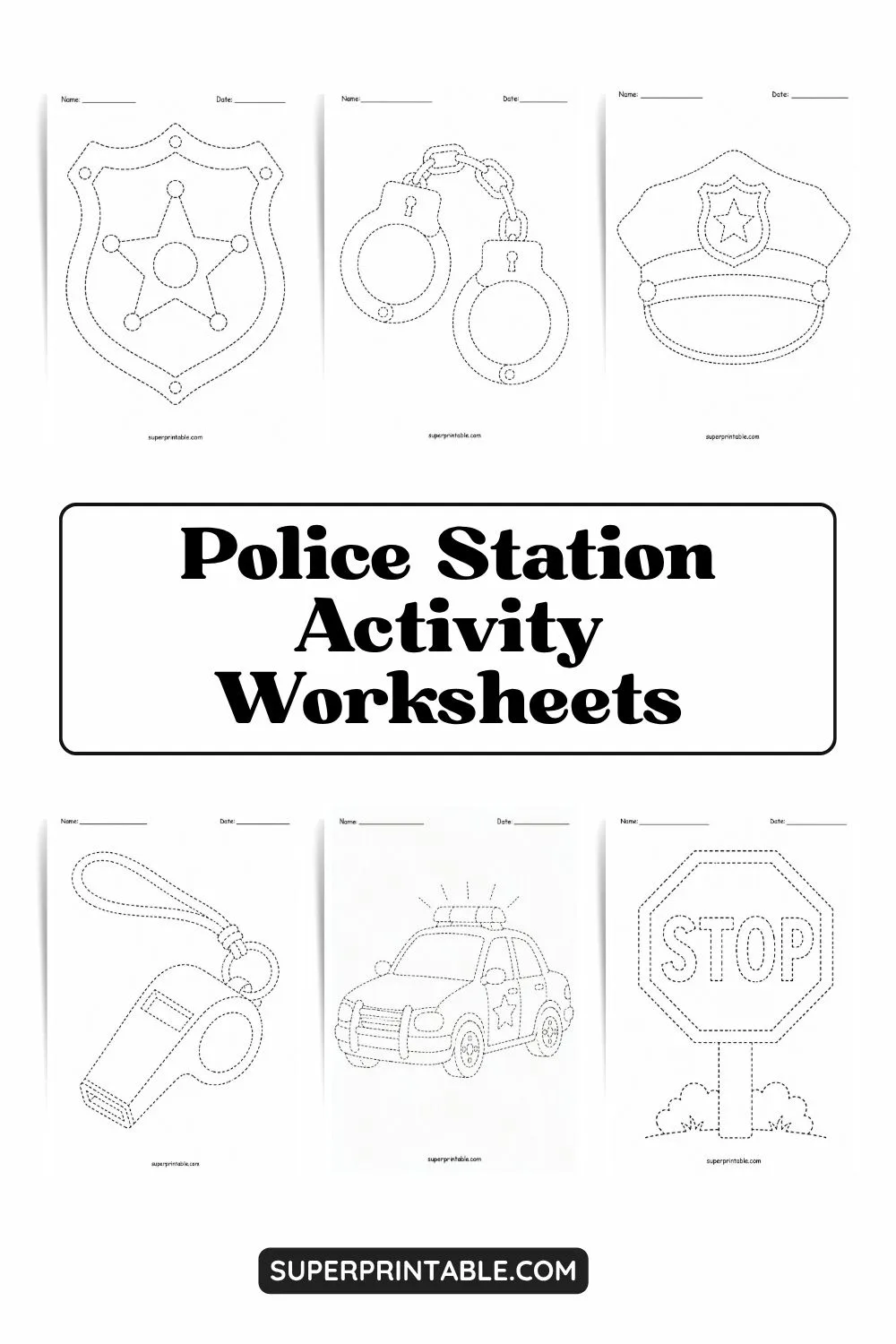 Police Station Activity Worksheets Pinterest Image