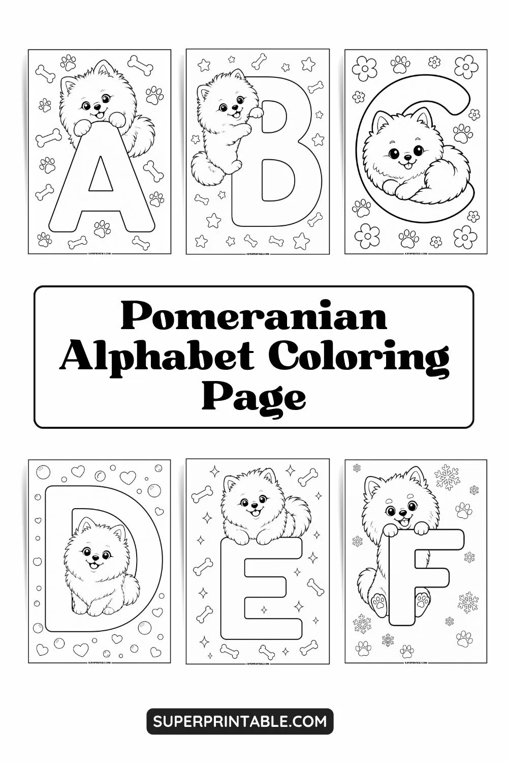 Pomeranian Alphabet Coloring Page Pinterest Image