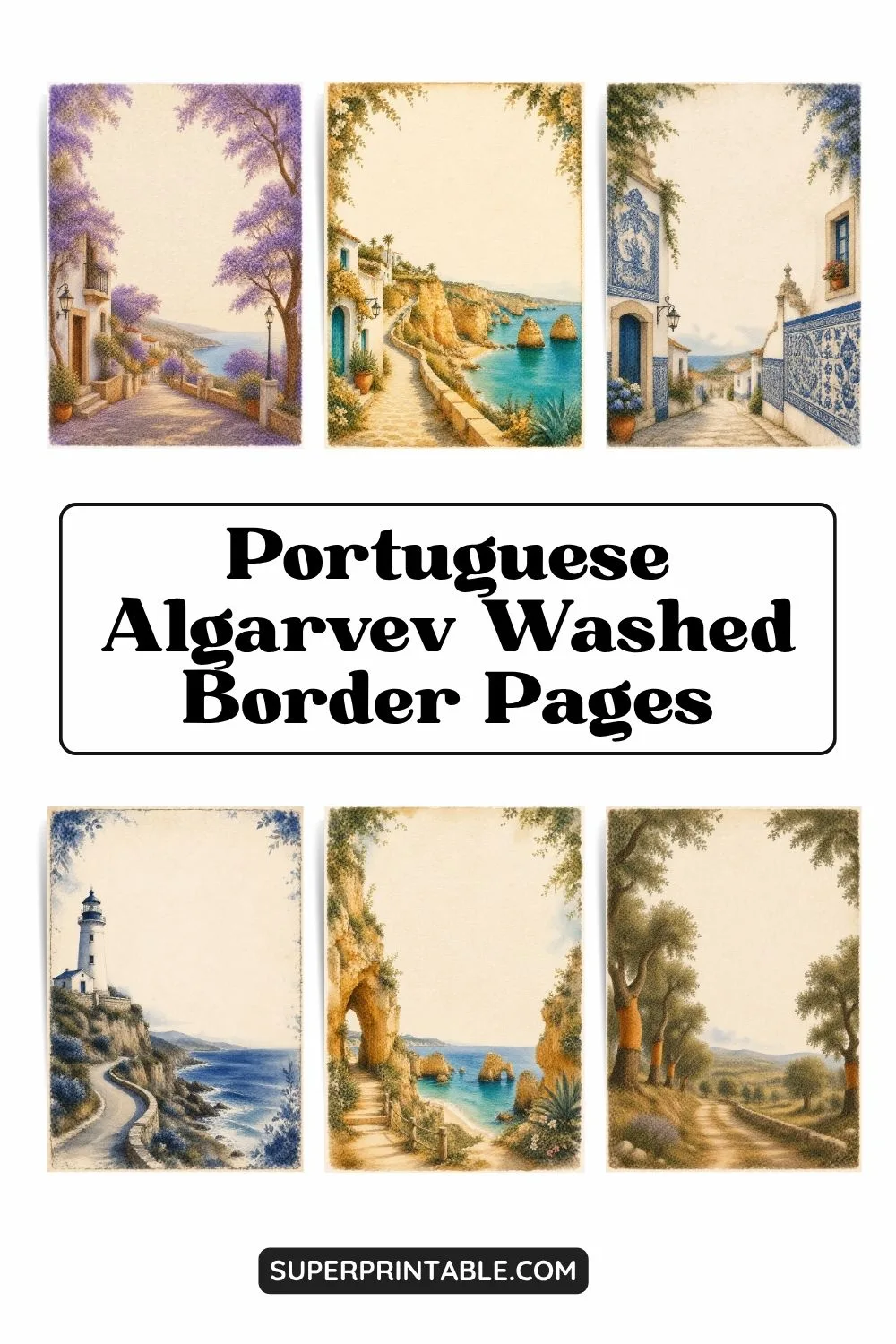 Portuguese Algarvev Washed Border Pages Pinterest Image