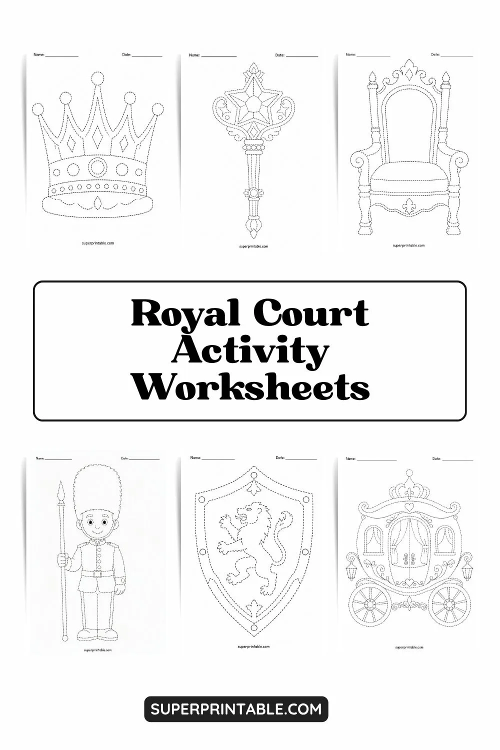 Royal Court Activity Worksheets Pinterest Image