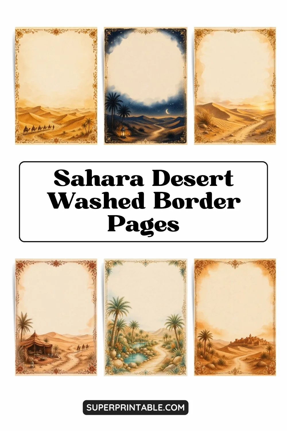 Sahara Desert Washed Border Pages Pinterest Image