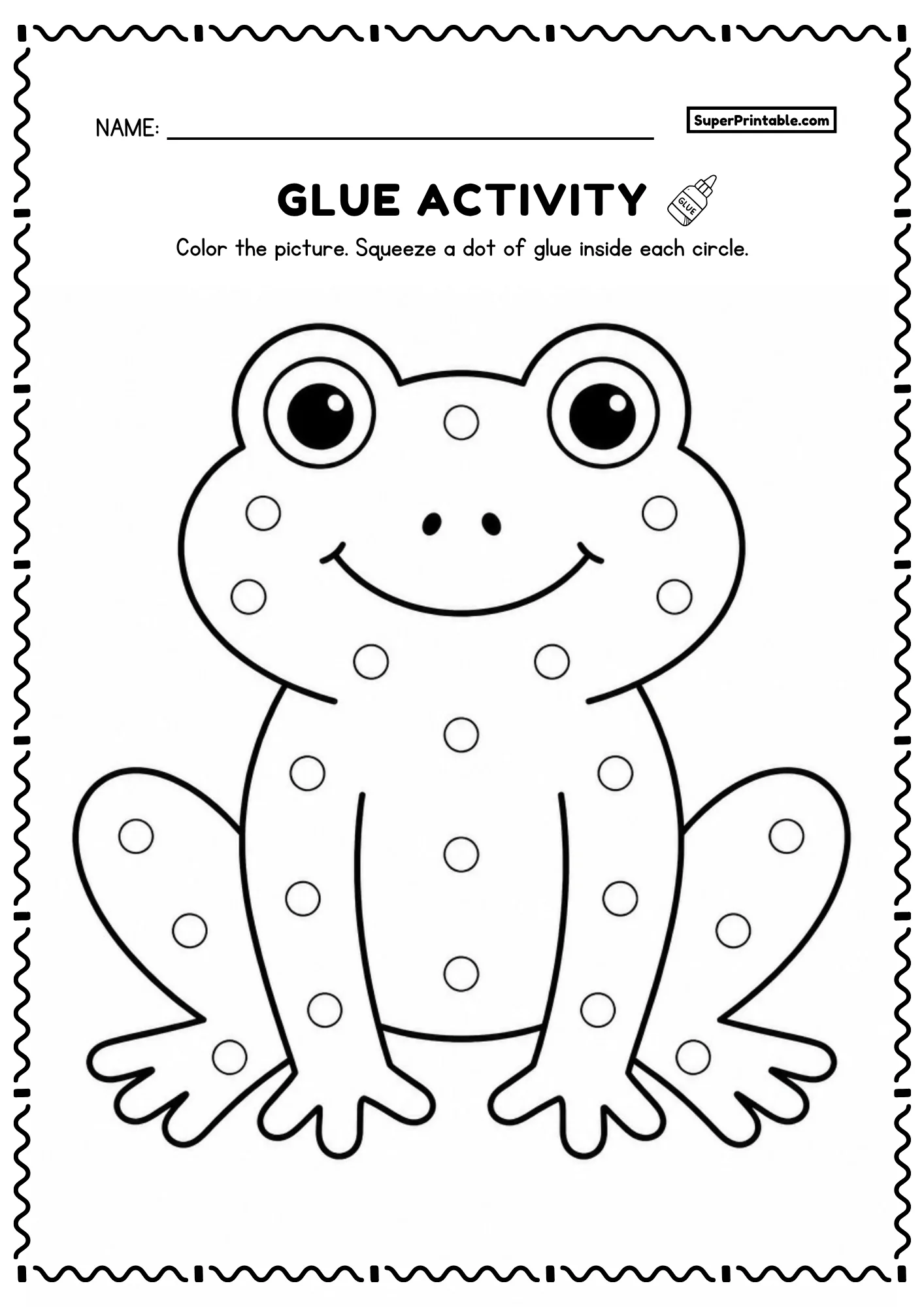Do A Dot Glue Animals Worksheets frog printable dot marker worksheet for preschool craft fun