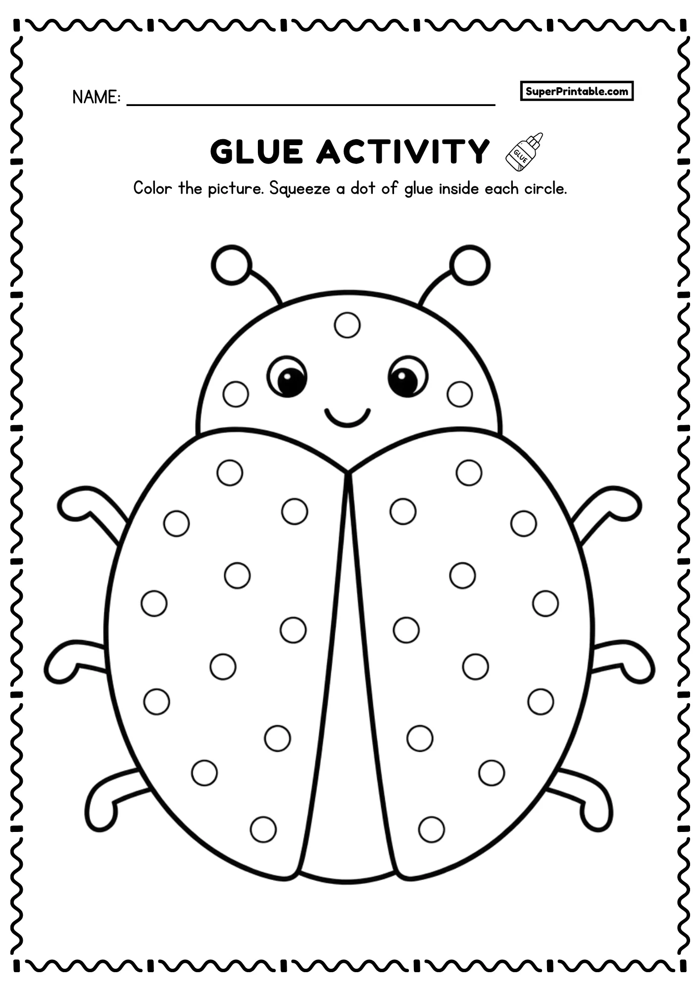 Do A Dot Glue Animals Worksheets ladybug printable dot marker activity for young children