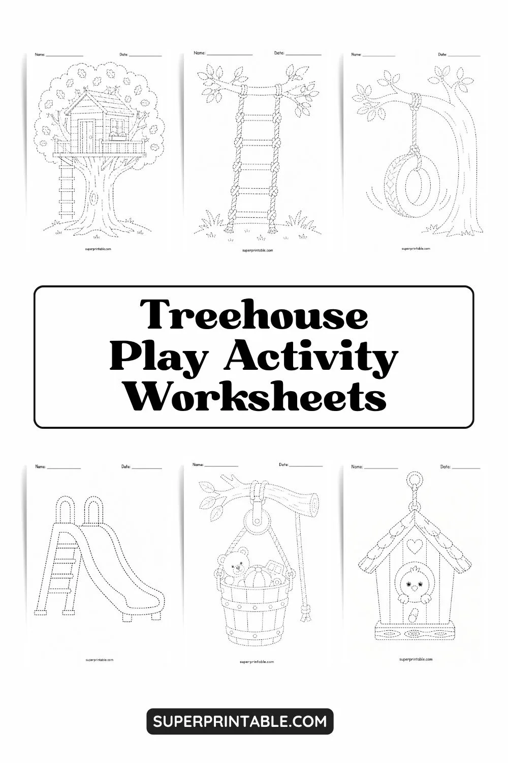 Treehouse Play Activity Worksheets Pinterest Image