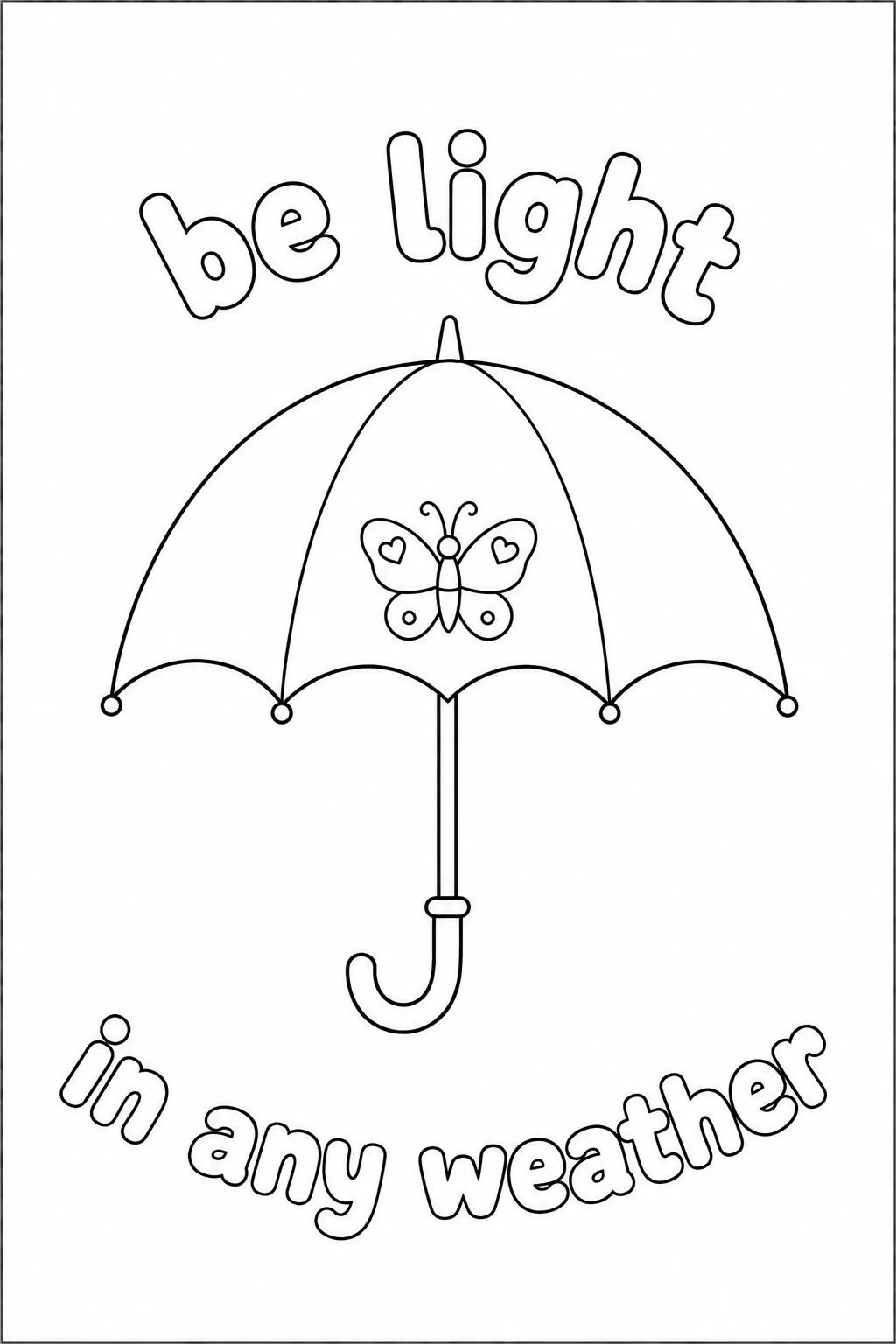 Butterfly with heart wings on a canopy with light weather text.
