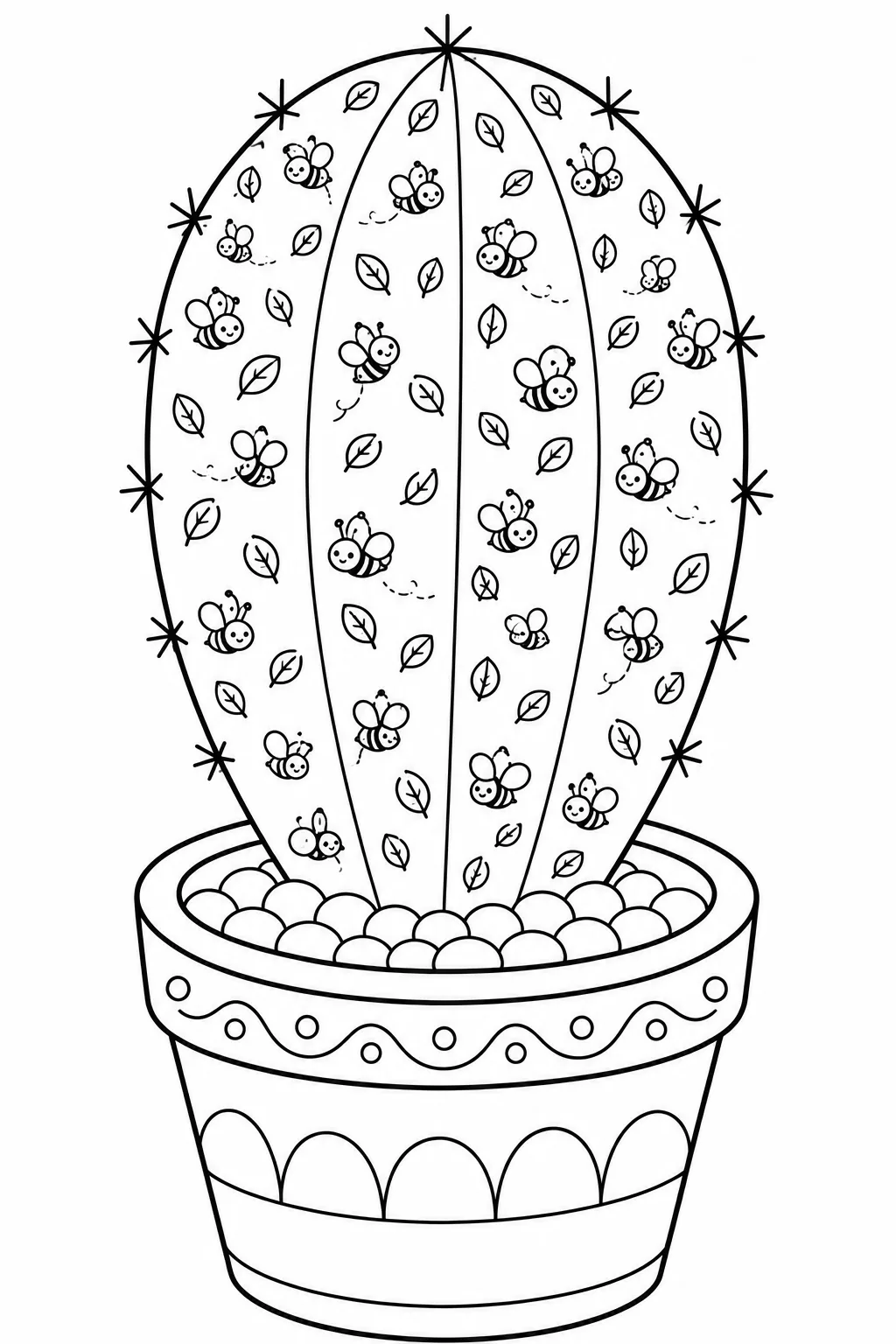 Repeating design of tiny flying bees and falling leaves.