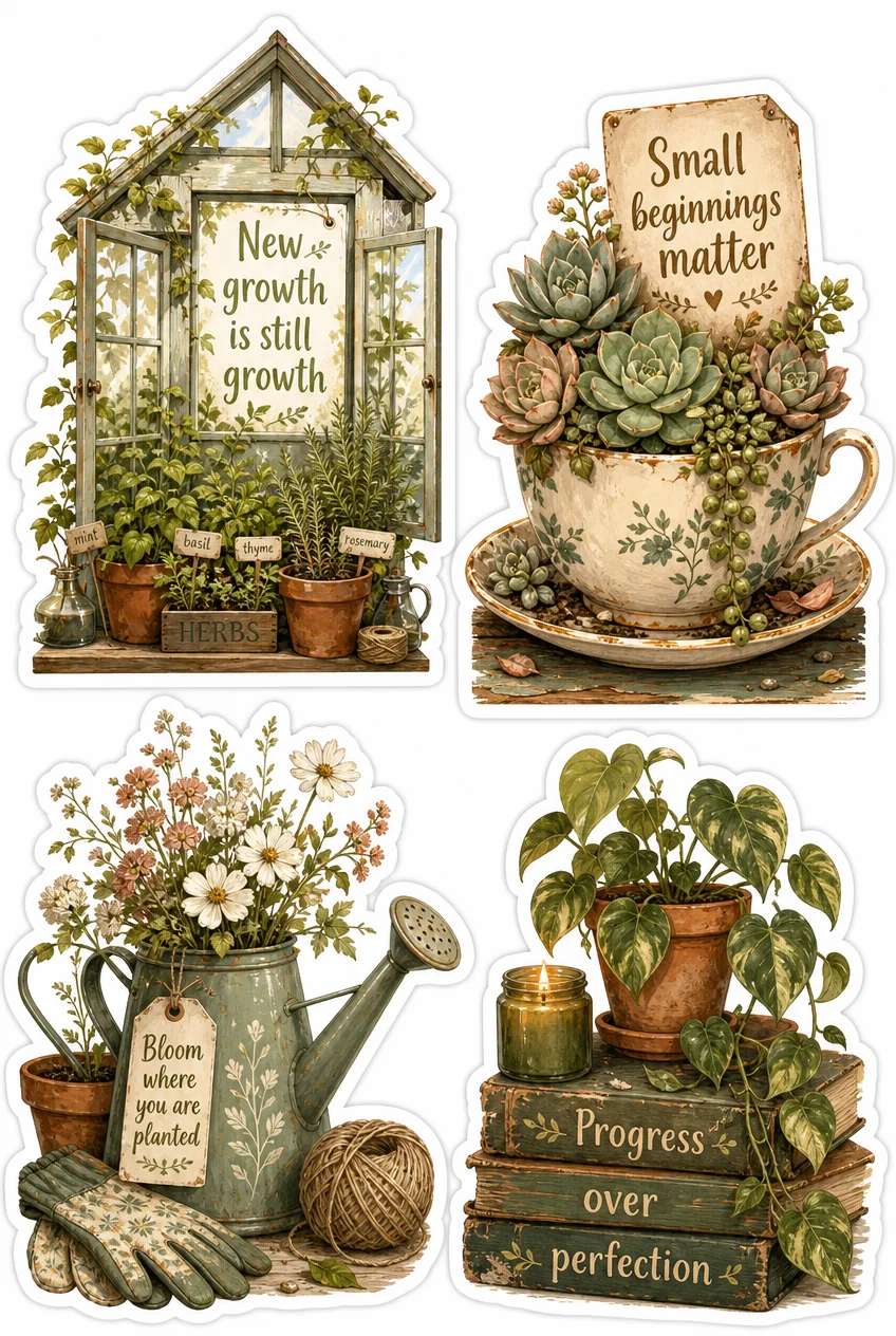 New Growth & Small Beginnings Botanical Sticker Sheet 03