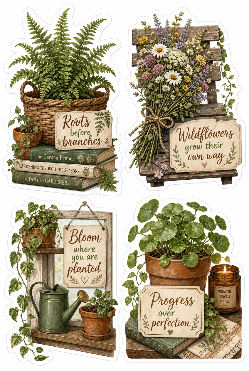 Wildflowers & Garden Seasons Botanical Sticker Sheet 06