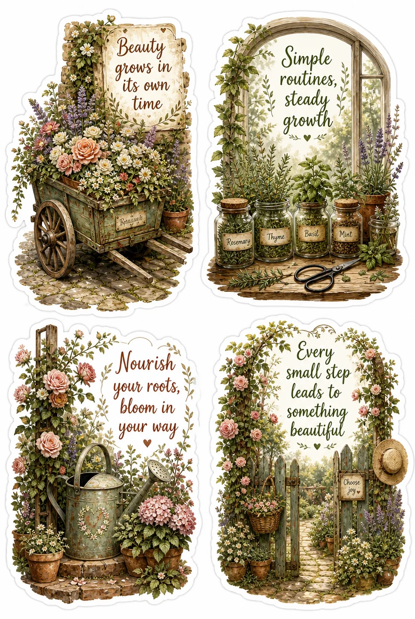 Simple Routines & Nourish Your Roots Botanical Sticker Sheet 08