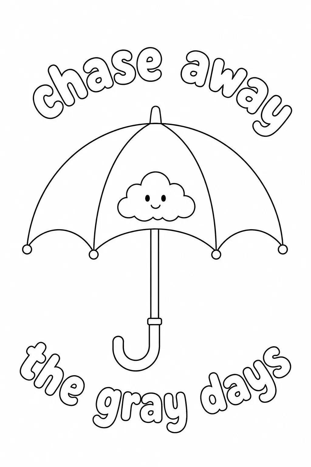 Happy cloud decoration on a rain shade with chase away gray days.