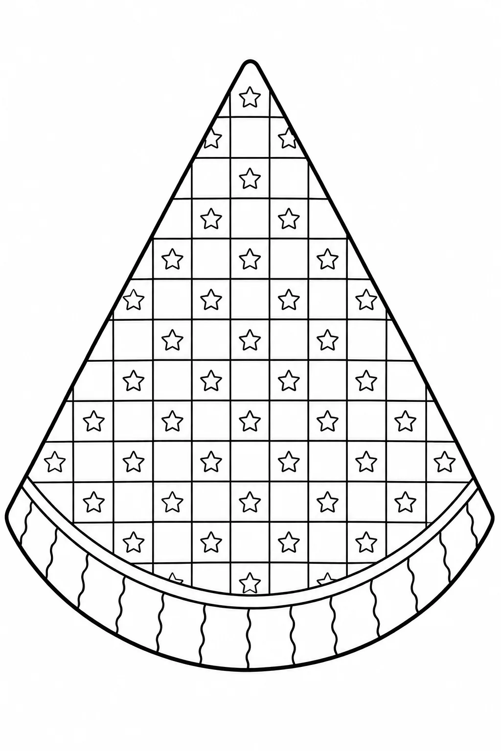 Checkered grid pattern with stars inside alternating squares on a watermelon slice.