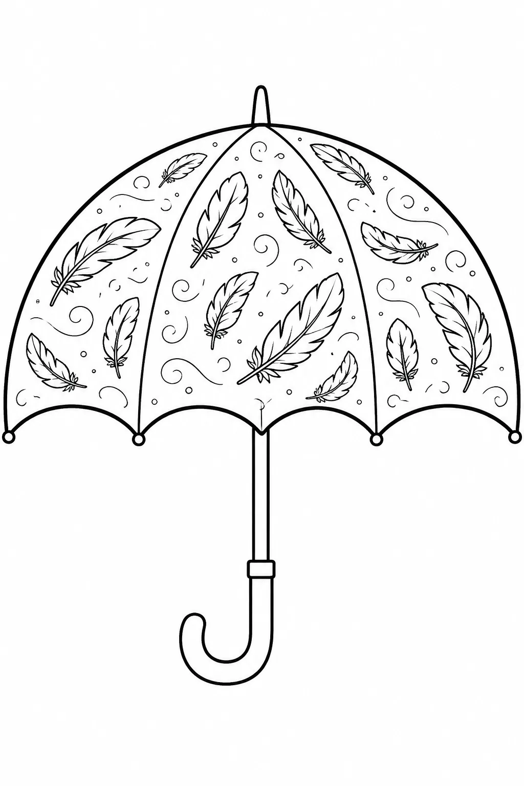 Soft detailed bird feathers drifting downwards on a canopy outline.