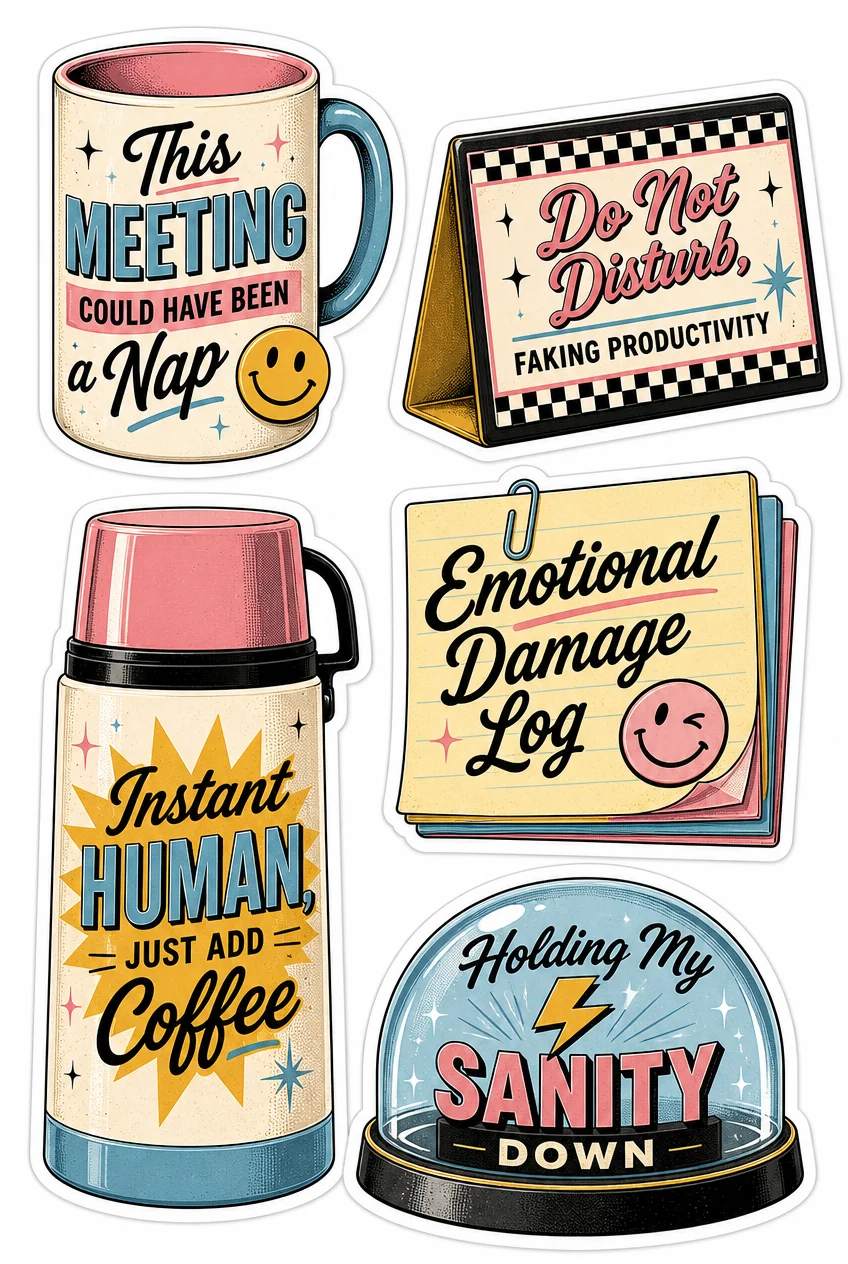 Meeting Could Have Been A Nap Funny Office Sticker Sheet 06