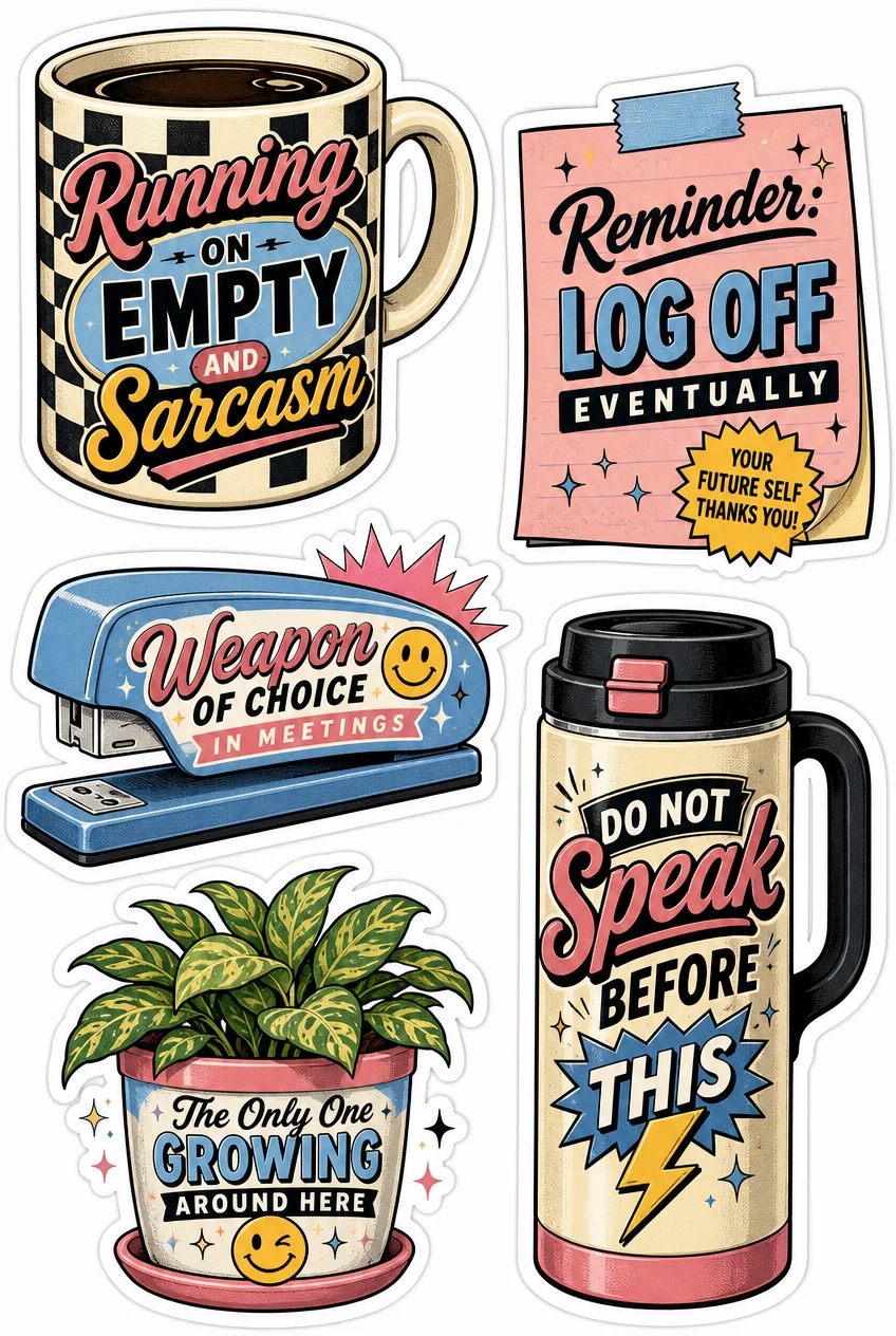 Empty & Sarcasm Funny Office Sticker Sheet 09