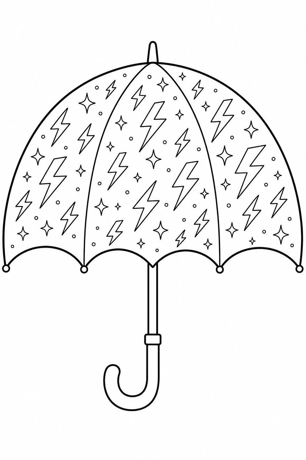 Get creative with these umbrella coloring pages full of lightning.