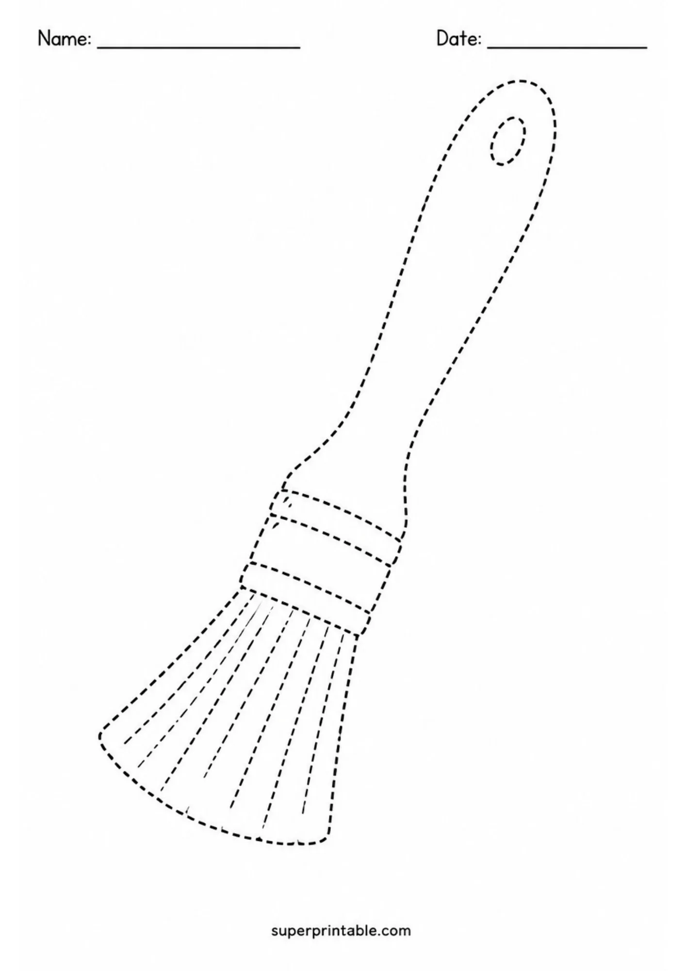 Archaeology excavation brush tracing activity worksheet for kids.