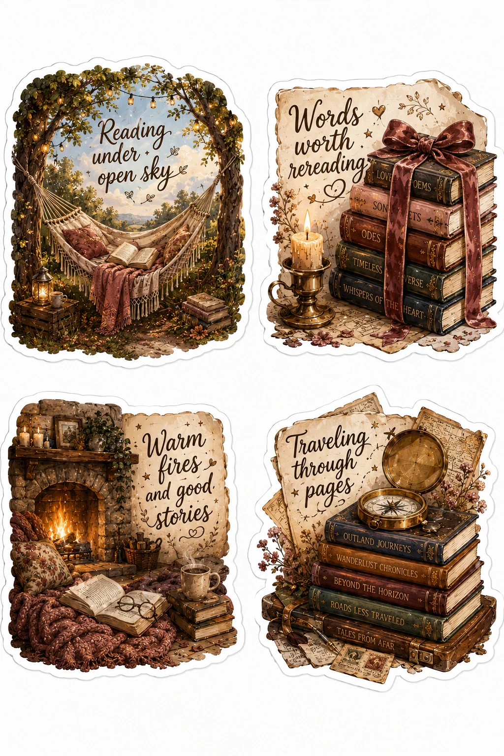 Reading Open Sky Words Worth Rereading Sheet featuring cozy reading nooks, vintage library books, armchair reading, and bookshop aesthetics.