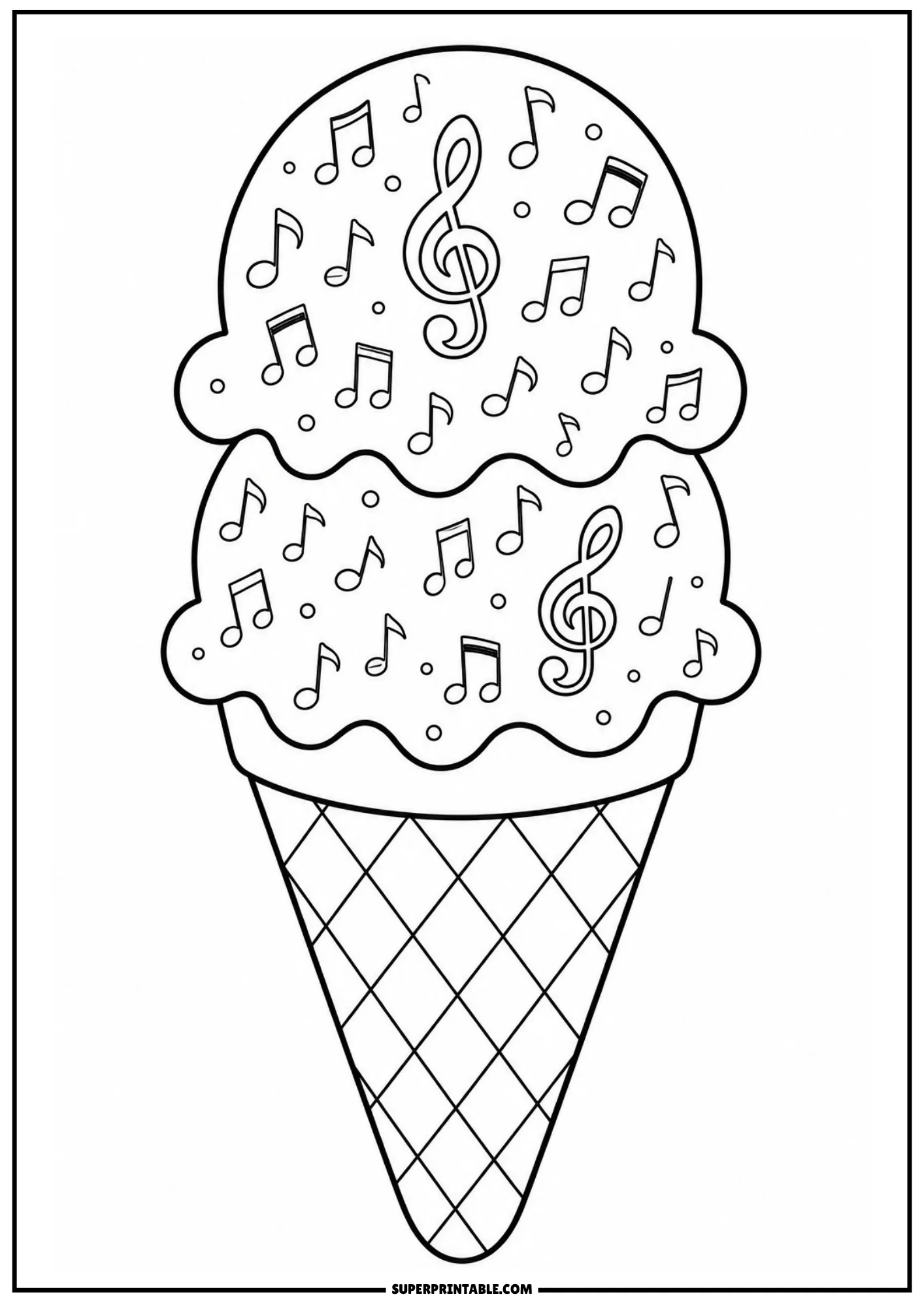Balloon ice cream cone with Rise Into Summer message for kids to color