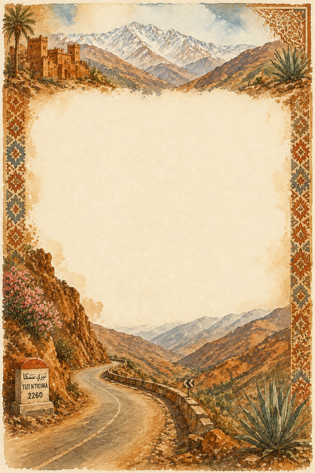 Moroccan Atlas Mountain Road Border Page