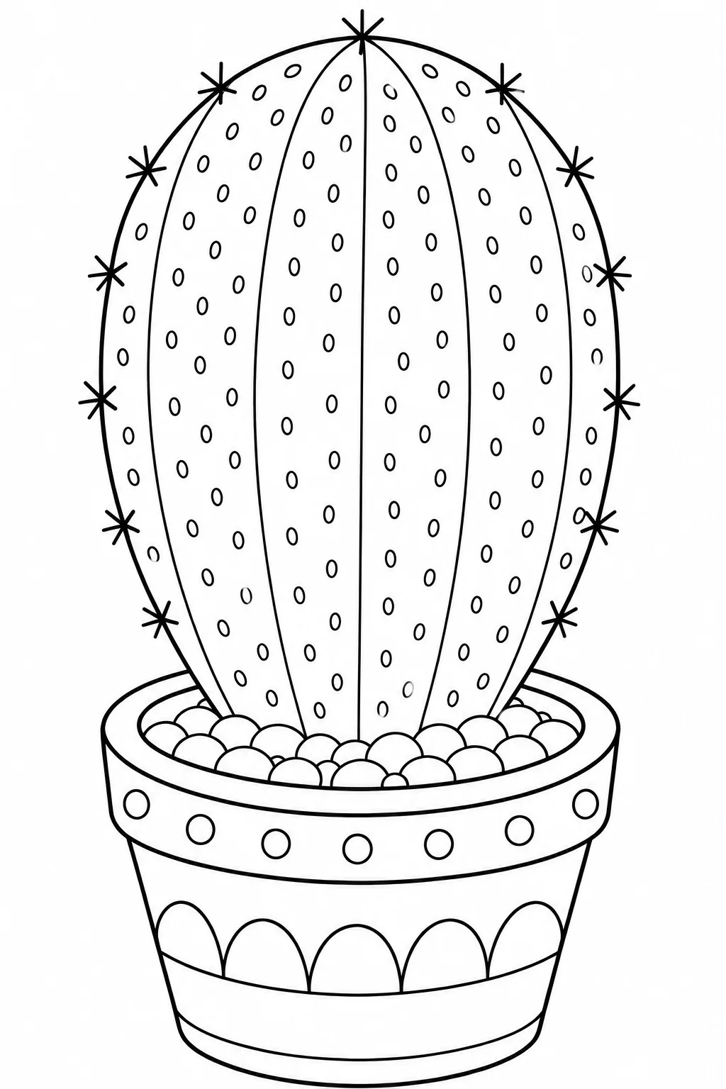 Classic cactus filled with a simple pattern of tiny specks.