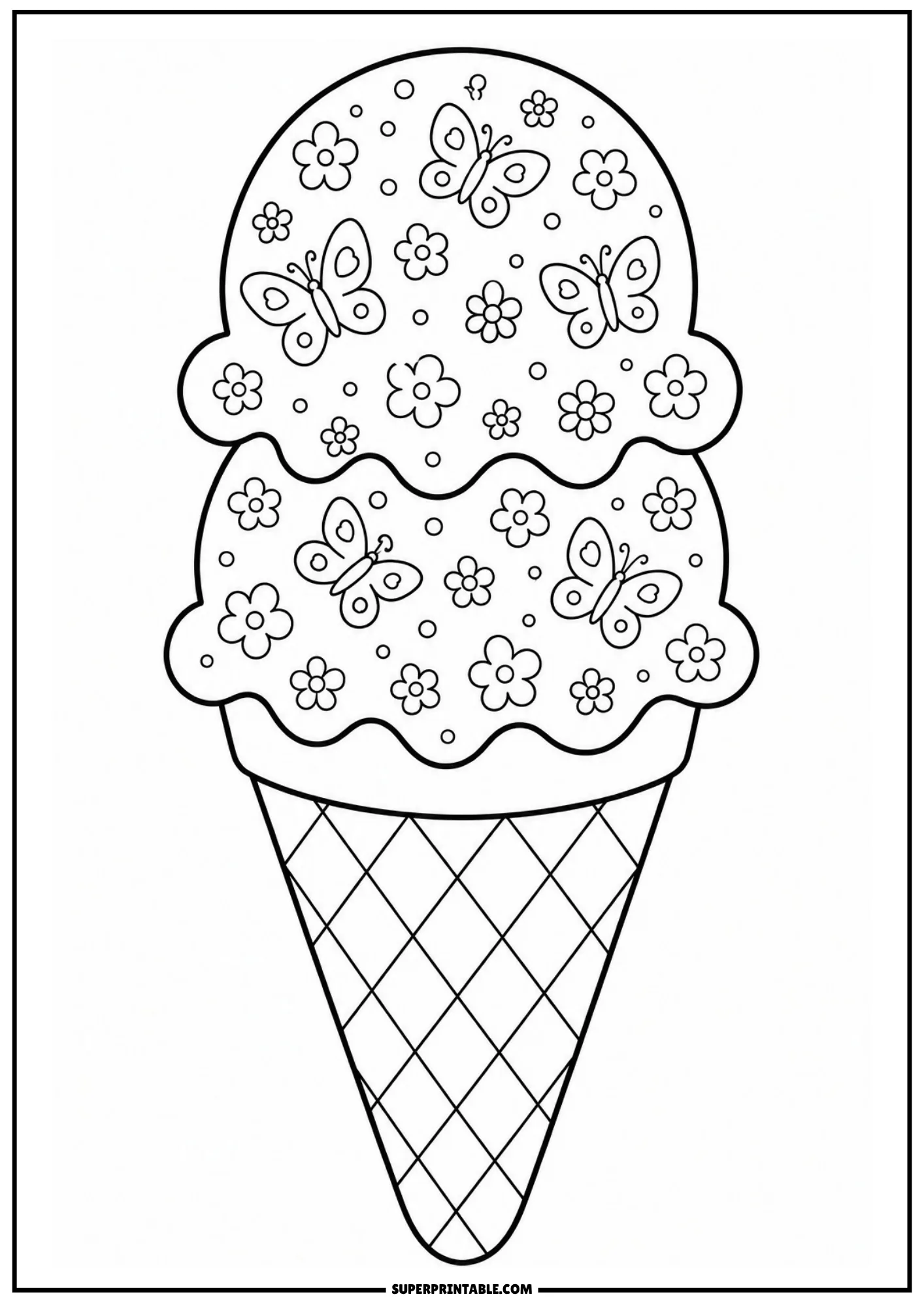 Ladybug ice cream cone with Stay Sweet and Cool message for children