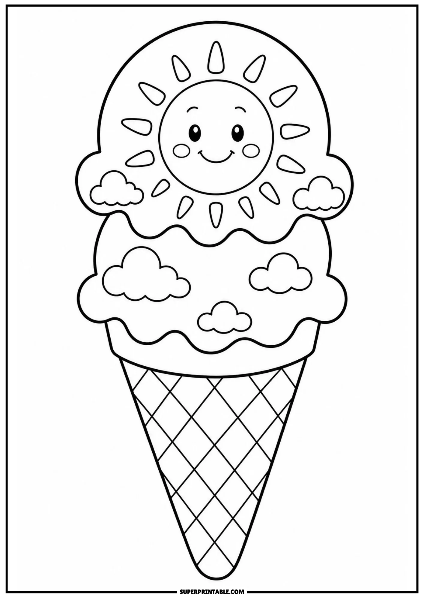 Stay Sweet ice cream cone with a flower and simple lettering for children