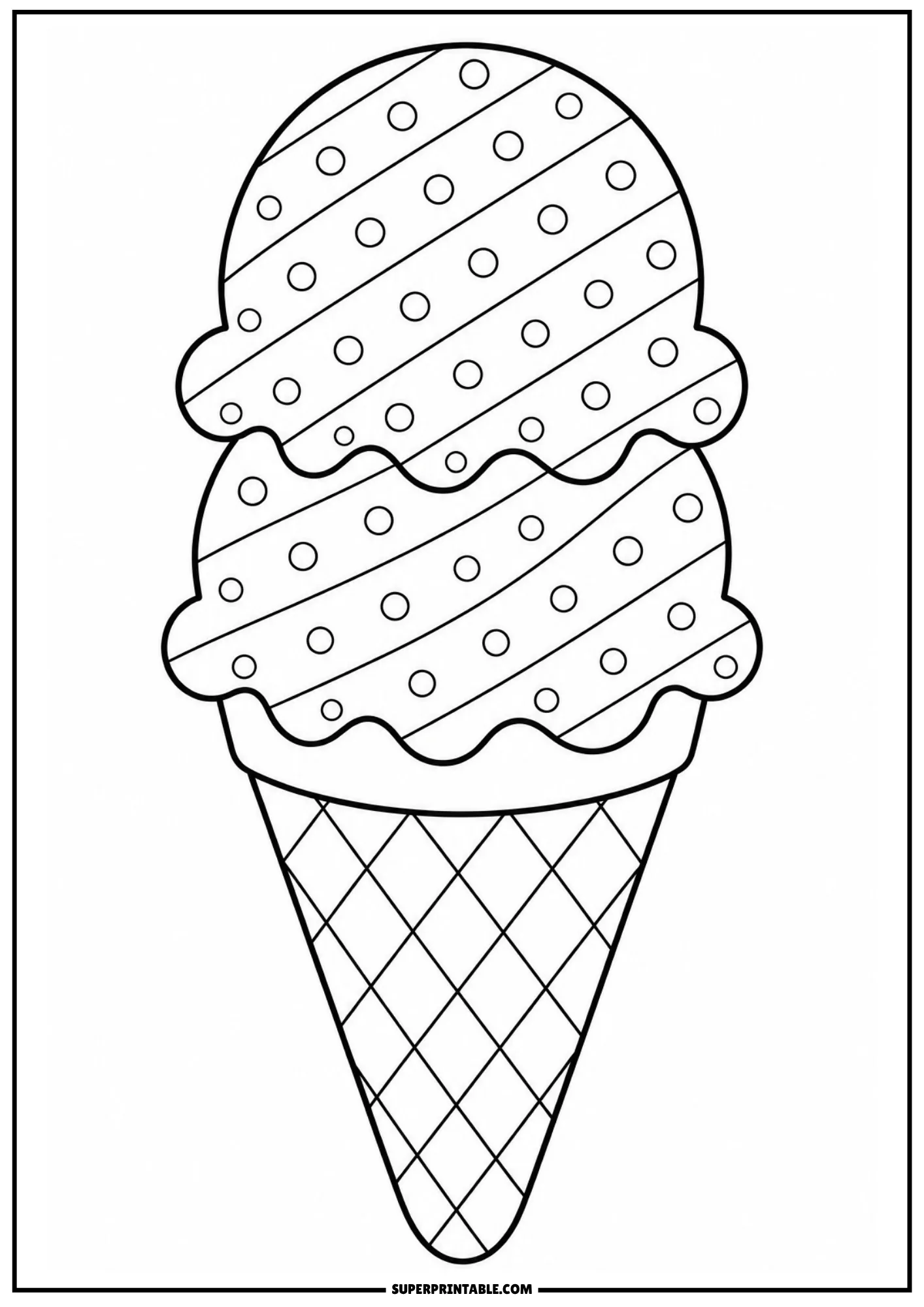 Royal ice cream cone with crown and sweetest scoop message for children