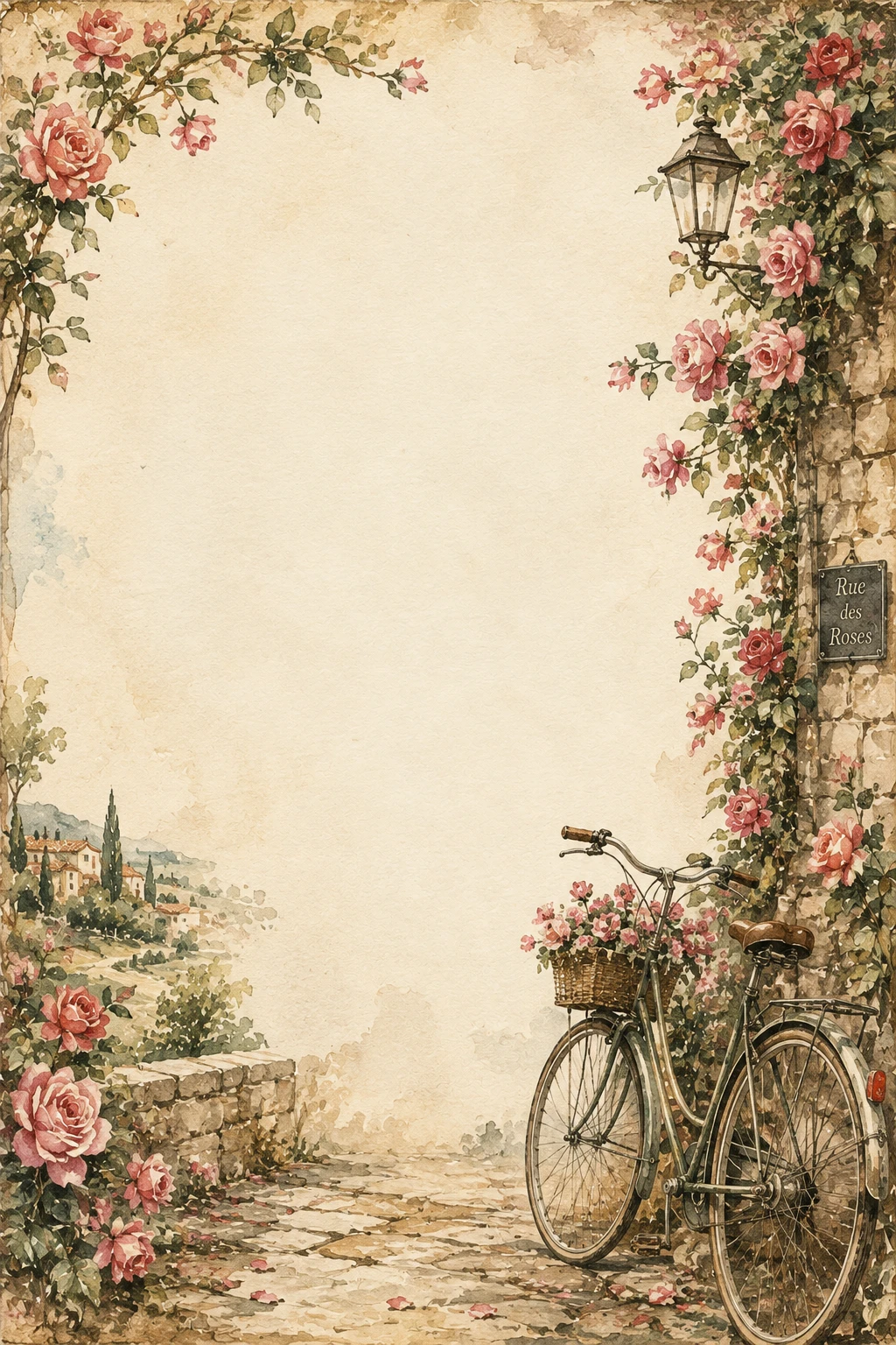 Provence Rose Lane and Bicycle Border Page 05