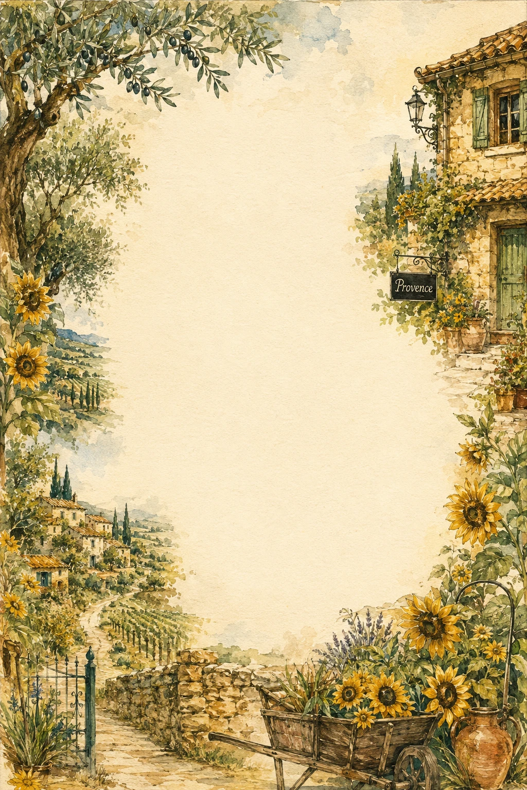 Provence Sunflower Village and Olive Grove Border Page 04