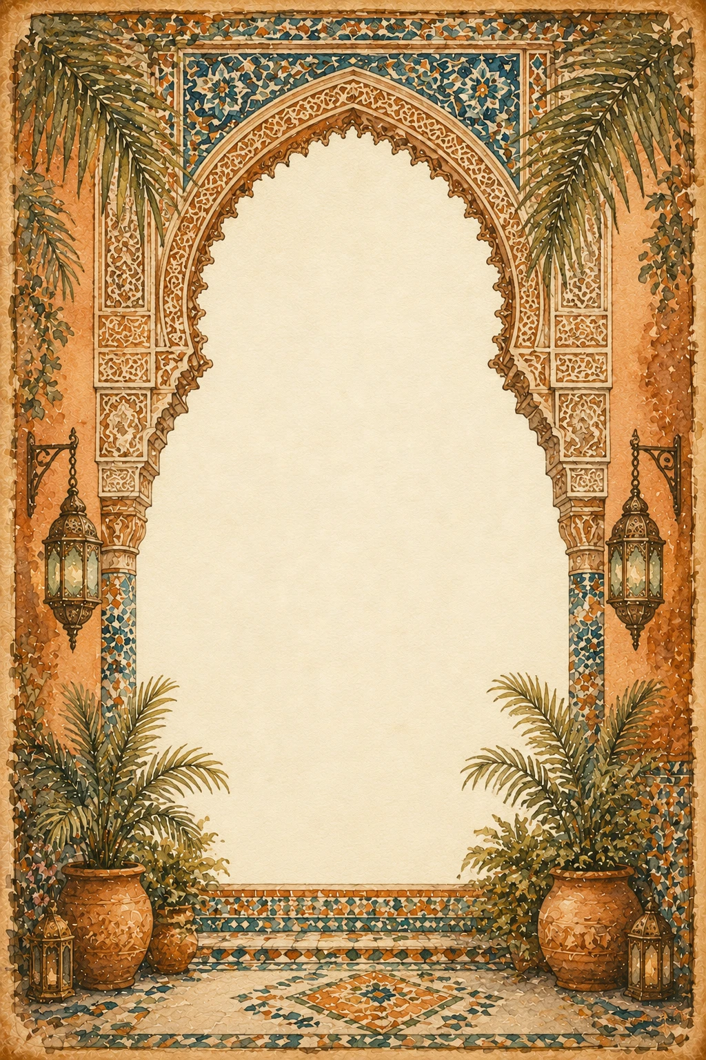 Moroccan Ornate Courtyard and Desert Border Page 09