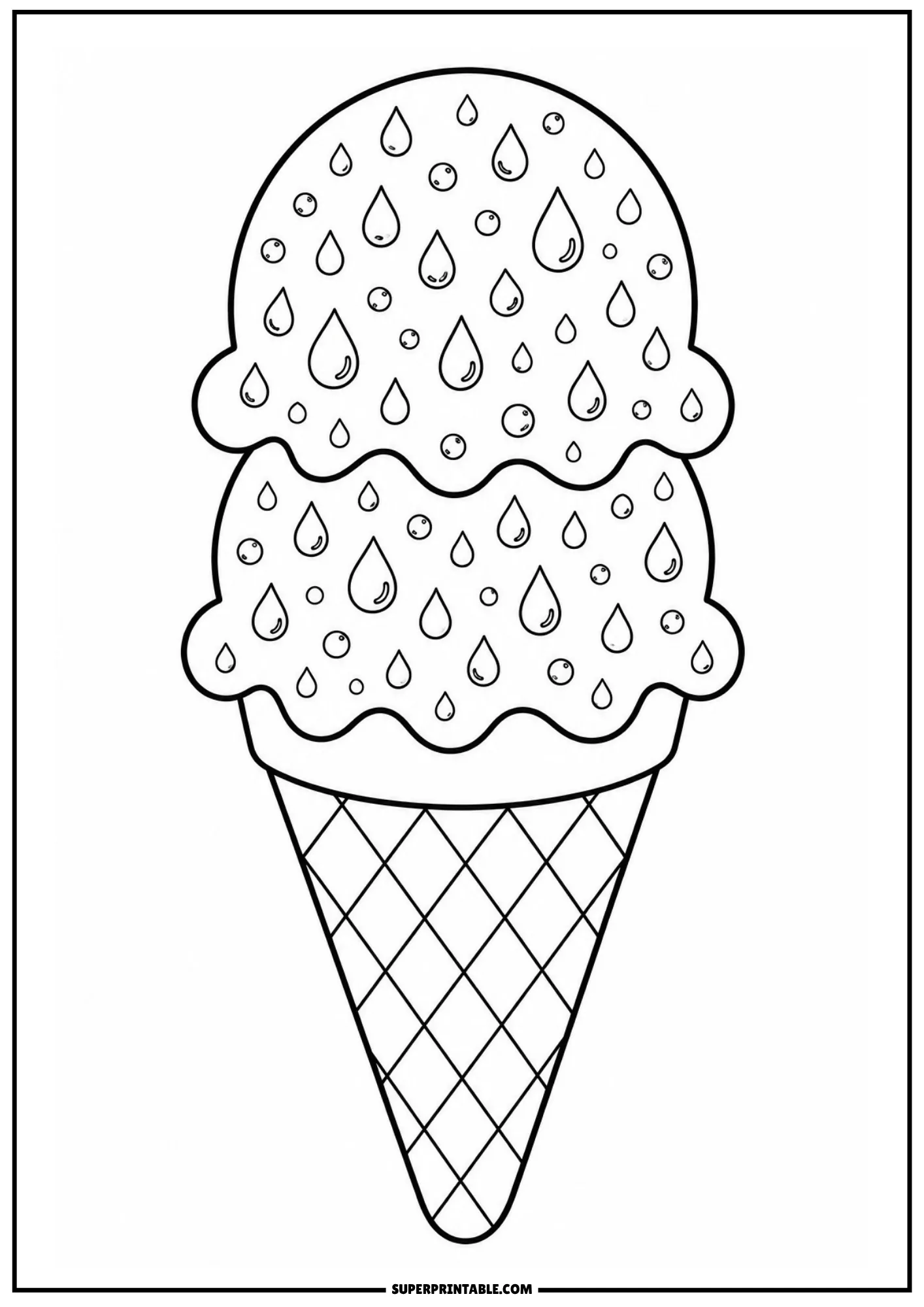 Butterfly ice cream cone with Be Wildly Sweet message for kids to color