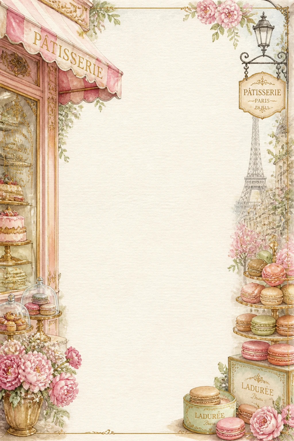 French Patisserie and Parisian Cafe Border Page 01