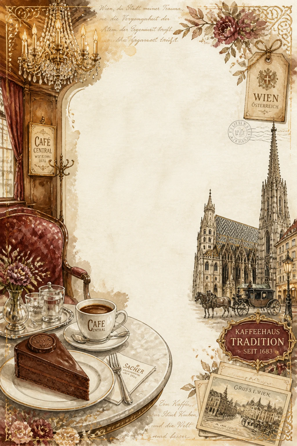 Viennese Coffeehouse and Pastry Shop Border Page 04