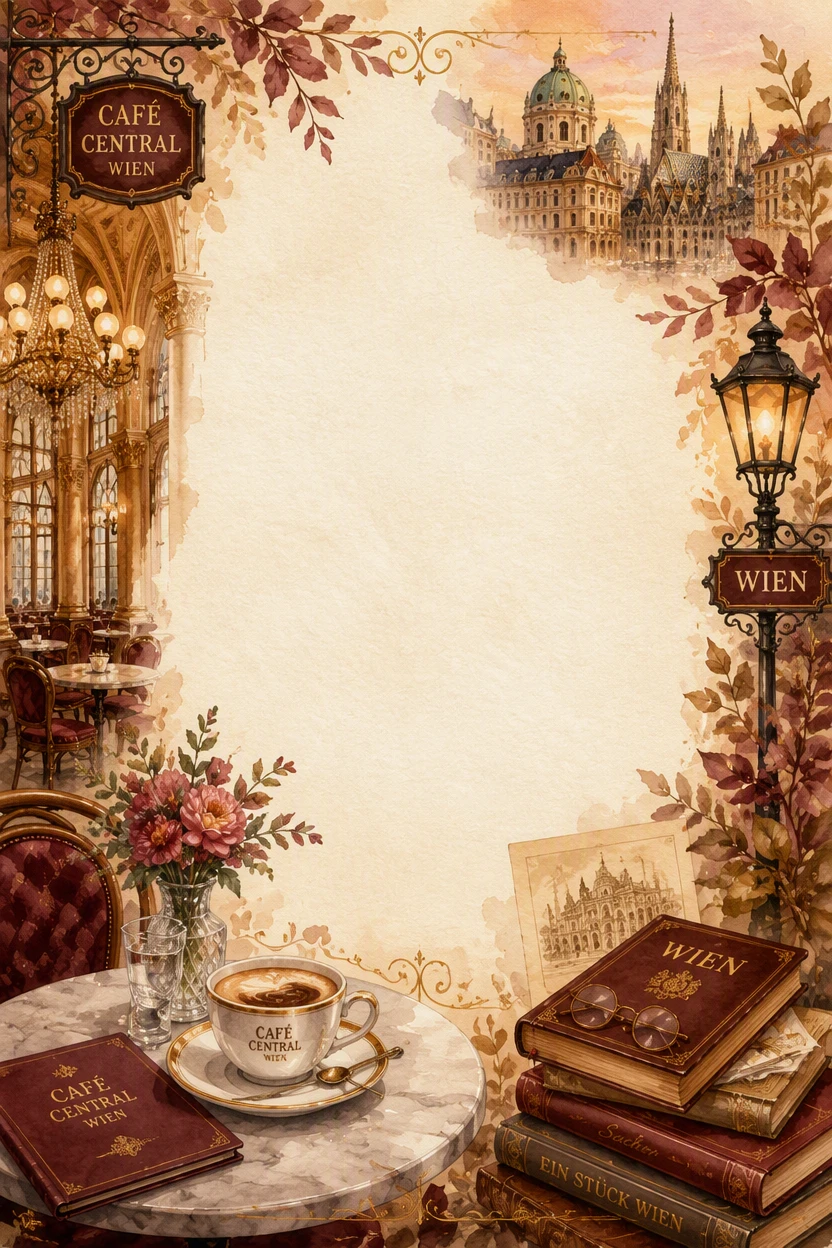 Viennese Coffeehouse and Pastry Shop Border Page 06
