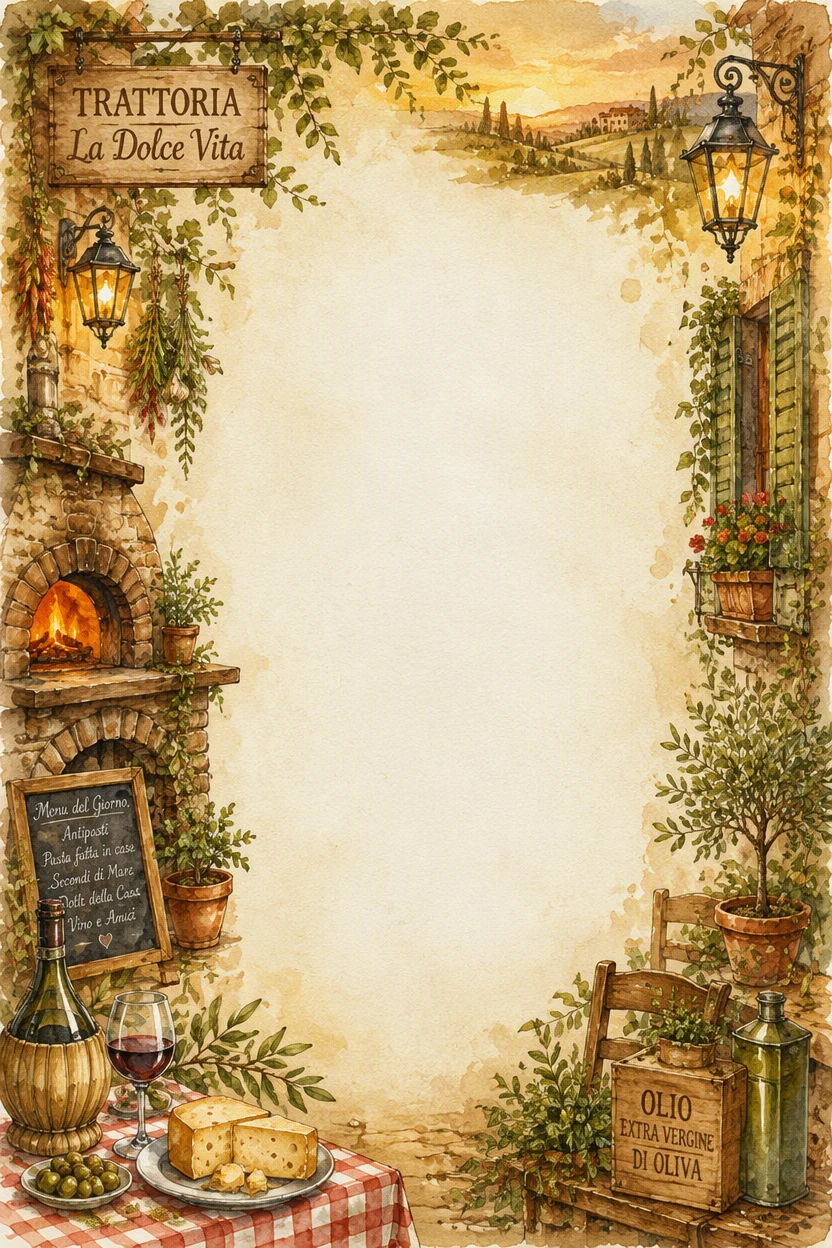 Italian Cafe Corner Border Page 09