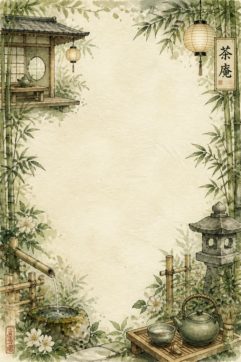 Japanese Teahouse and Wagashi Border Page 10
