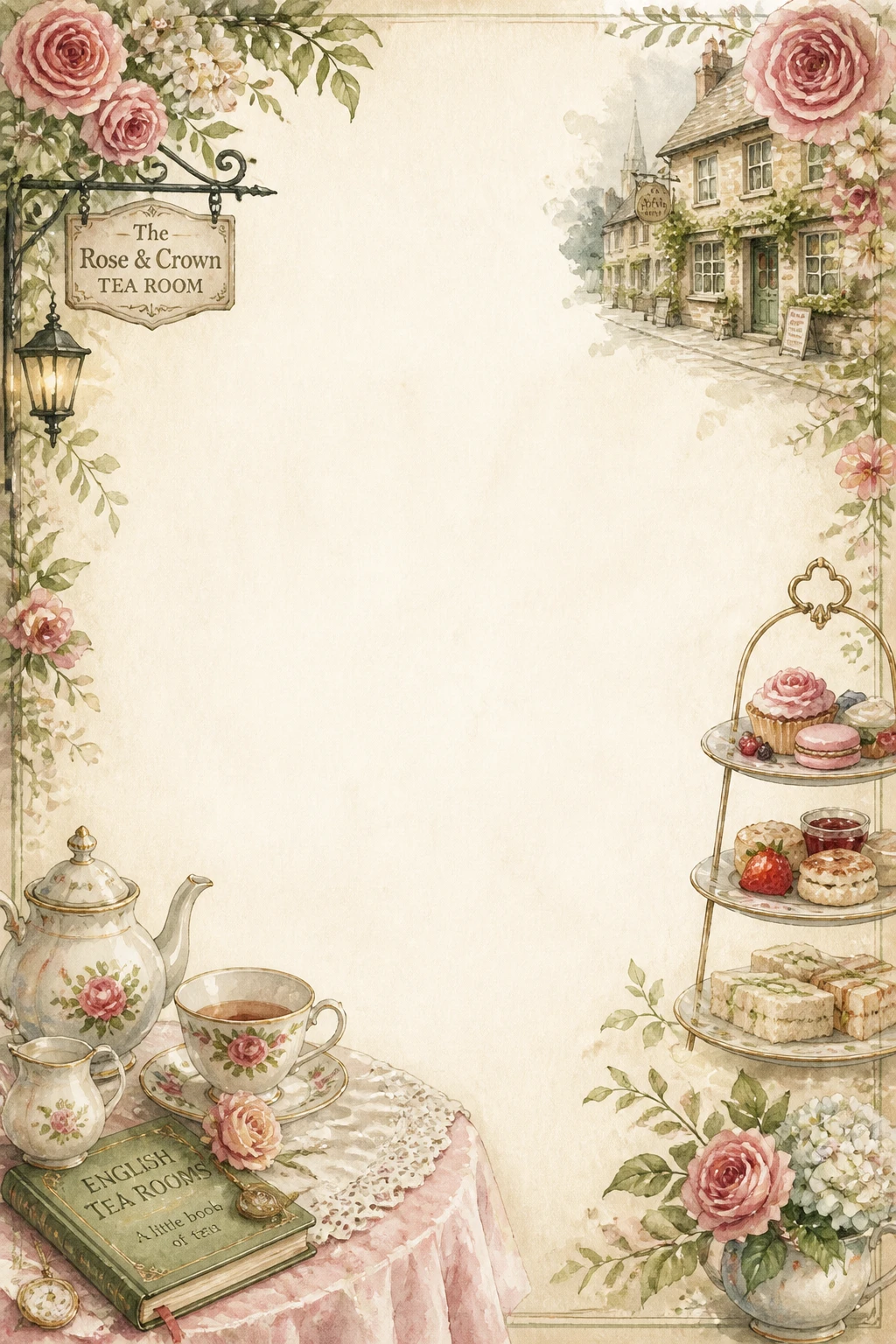 English Countryside Tea Room Border Page 14