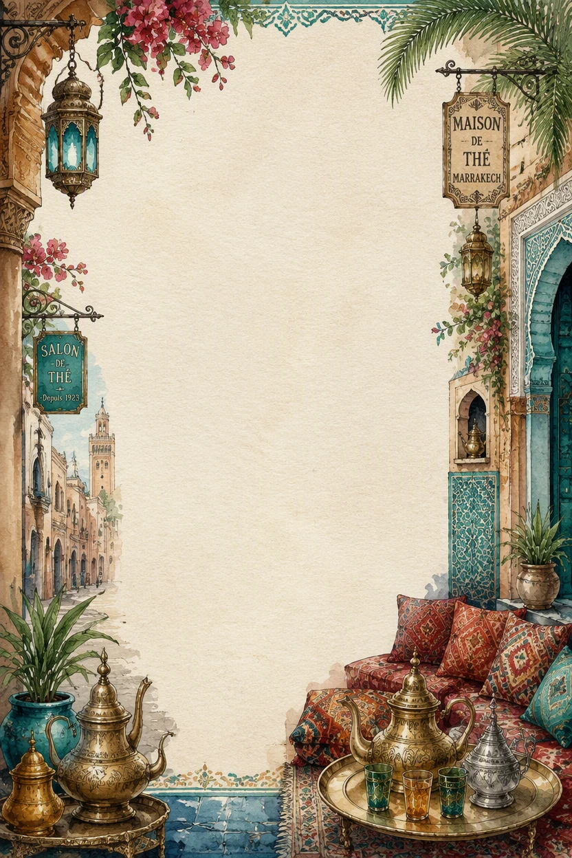 Moroccan Mint Tea and Pastry Courtyard Border Page 28