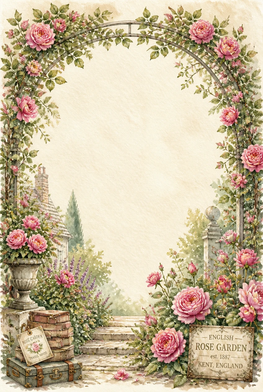 Rose Garden Courtyard and Stone Fountain Border Page 05