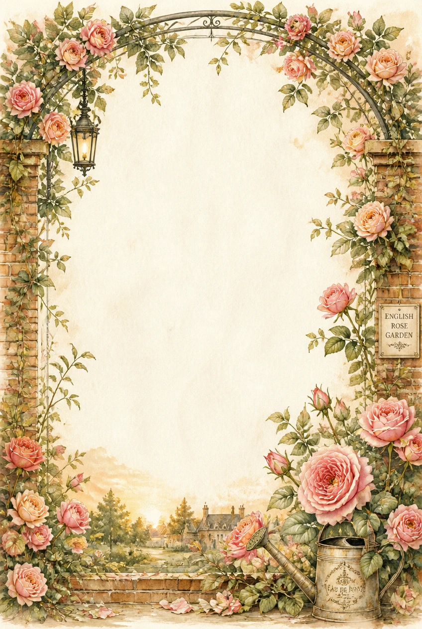 Pink Rose Arbor and Cottage Garden Border Page 06